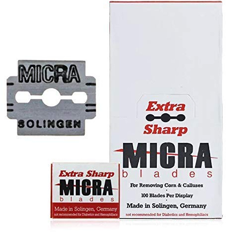 Micra Lot de 100 lames de rechange pour rasoir à callosités