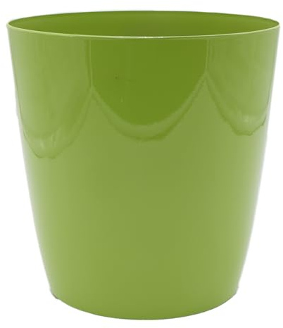 The HC Companies Aria Round Self-Watering Pot - Lightweight Plastic Planter for Herbs & More - Durable Plant Pots for Indoor Plants & Outdoor Plants (8 Glossy Avocado, Pack of 1)