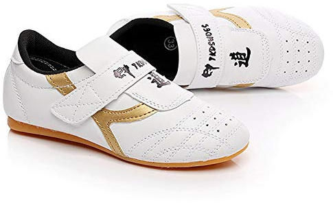 MENG Chaussures De Taekwondo Chaussures De Boxe De Protection Pied Vêtements Sports Arts Martiaux Sneaker Unisexe Respirant Kung Fu Tai Chi Chaussures for Enfants Adultes (Color : White, Size : 40)