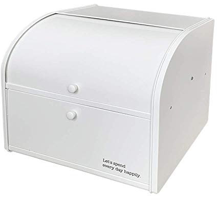 Conteneur De Stockage De Pain - Boîte À Pain Boîte Blanche Double En Fer, Boîte De Rangement De Tasse De Café De Thé De Pain Résistant Armoire De Rangement De Casse-Croûte De Salon Pour Votre Cuisine,