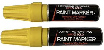 Competitive Advantage Enamel Paint Marker | MPD-X | Durable Markings for Extreme Conditions | (14) Colors | (4) Styles | (4) Sizes (Yellow X2, Bold)