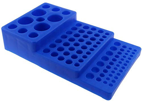 E-outstanding Reagenzglas-Ständer, blau, multifunktional, Trapezform, Reagenzglas-Ständer, Halterung für 0,2-50 ml Reagenzglas