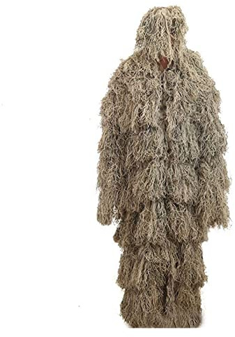 Splenlife Tarnkleidung Kinder Jungen，Tarnanzüge Wald Woodland Paintball AusrüStung Set MäNner Tactical Poncho Jagt Jacken Jagd Hose Snipes Maske Outdoor MilitäR Anzug，Tarnanzug XXL GrößE S