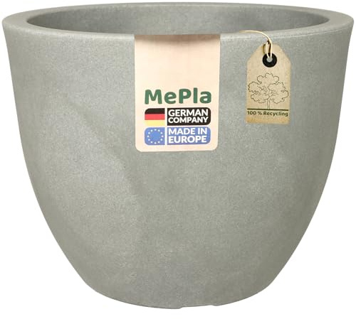 MePla Blumentopf Siena - runder Pflanzkübel - wetterfestes Pflanzgefäß - UV-beständiger Blumenkübel - Pflanzentopf - Kübel - ø60 - grau