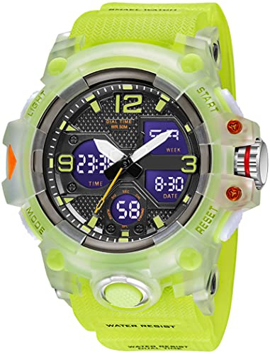 findtime Digitale Armbanduhr Herren Militär Sportuhr Analog Digitaluhr 5ATM Wasserdicht Outdoor Uhr mit Licht Alarm Kalender Stoppuhr für Männer Jungen Groß