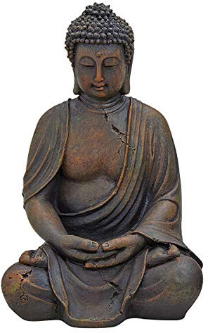 Generisch Buddha-Figur, meditierend, braun | Skulptur, Statue, Deko-Artikel, Deko-Figur, H 30 cm