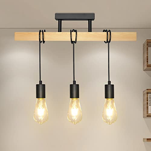 Artpad Lampadario Cucina, 3 X E27 Max. 60 Watt, Lampadario Soggiorno Altezza Sospensione Max. 81 Cm, Lampada Da Soffitto Per Tavolo Da Pranzo, Cucina, Soggiorno