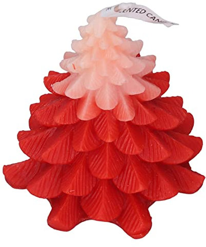 QANYEGN Weihnachtsbaumkerzen, Weihnachtliche Duftkerzen, Exquisite Tischdekorationen Für Schlafzimmer Und Raumambiente(weißlich rot)