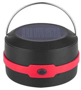 Kisangel Led Solar Campingleuchte Faltbar Aus Abs Mit 3w 3 Beleuchtungsmodi Usb Ladefunktion Haken Zum Aufhängen Rot Camping Und Outdoor Zeltlampe Für Wandern Angeln Notfälle