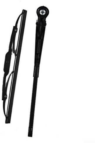 Motore tergicristallo con lama per braccio, 12 V, universale, nero, adatto per barche da pesca, roulotte e camper (tergicristallo)