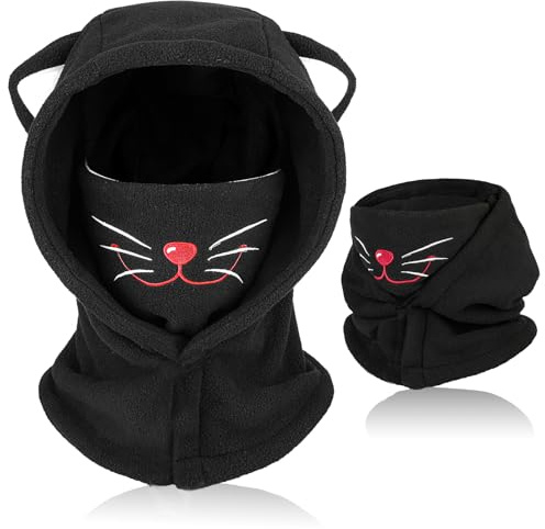 AYPOW Passamontagna Invernale in Pile Termico Bambini 4-12, Maschera da Sci Multifunzionale Antivento Regolabile, Berretti Cappello in Pile Caldo Cappuccio Scaldacollo Sciarpa per Ragazzi Ragazze
