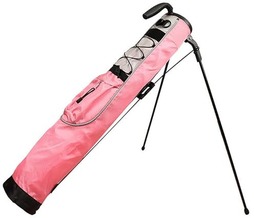 Golftasche mit Ständer, Golfbag für 5–6 Golfschläger, Verstellbarer Riemen, Leichte Golfwagentasche für Männer, Frauen, Junior (Color : Pink)