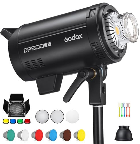 Godox DP600IIIV Studio Flash Strobe Light Kit,600Ws 5600±200K Température Couleur Monture Bowens Système X sans Fil 2.4G Studio Flash pour Mariage Portrait de Mode de La Photographie