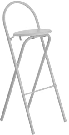 Sgabello da bar pieghevole rotondo 65cm 70cm 75cm, Sedia alta da cucina pieghevole per PUB, colazione, Sedia pieghevole bancone bistrot con seduta rigida, portata 100kg (Color : White, Size : 65cm/2
