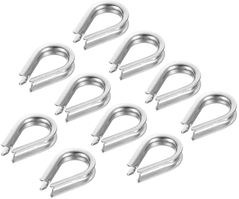 PATIKIL 2mm 1/16 Pulgadas Grillete de Cuerda de Alambre, 10 Unidades de Grilletes de Cable de Acero Inoxidable 304 para Aparejo de Barcos | Terminal de Cable, para Aparejo de Barcos