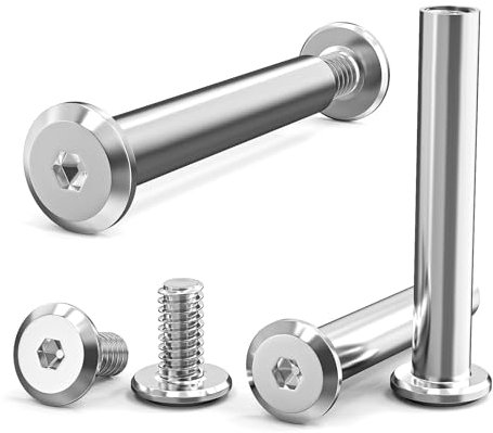 30 Tornillo de Conexión M4 x 30 mm, (30 Tornillos para Muebles, 30 Tornillos de Casquillo), Acero Inoxidable A2 V2A, Conector de Muebles, Conector de Armario para Conectar Muebles, Armarios, Aablas de