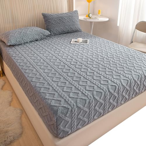 Coprimaterasso Matrimoniale 180x200 Copri Proteggi Materasso Topper Singolo/Una Piazza e Mezza Fodera Materasso Morbida 90x200 Confortevole Lenzuolo Lavabile (solo 1 lenzuolo)(Dark gray,90x200cm)