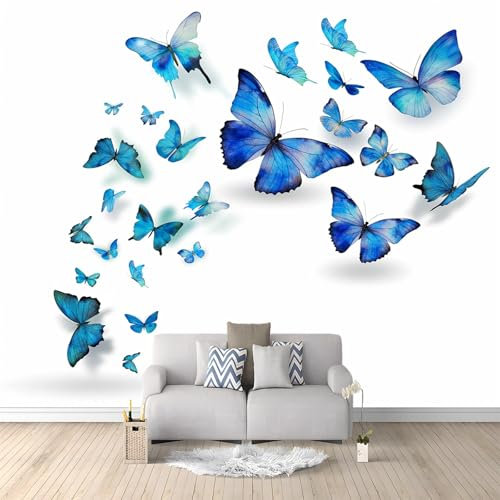 Papiers peints Insectes Volants Papier peint intissé 250 x 175 cm Papier peint pour différentes pièces - Papier peint mural de Pour Salon Chambre Bureau Blanc