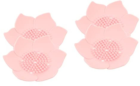 MAGICLULU 2 Set Portasapone in Silicone Portasaponetta Piattino Filtro Dell'acqua Della Casa Domestico Contenitori A Forma Di Fiore Rosa 2 Pezzi * 2