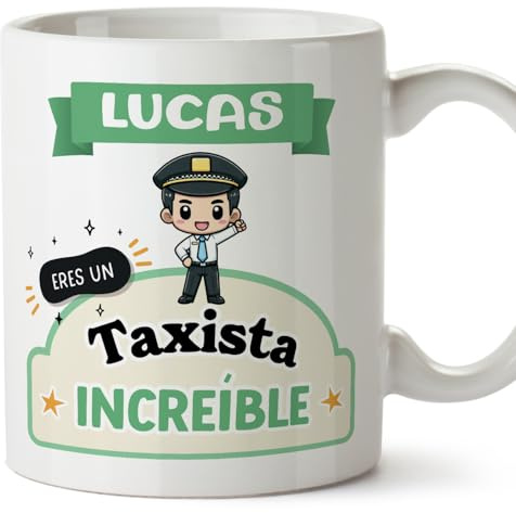 MUGFFINS Tazas Personalizadas para TAXISTA hombre - En Español - Eres increíble - Kawaii - 11 oz / 330 ml - Regalo Personalizable original y divertido