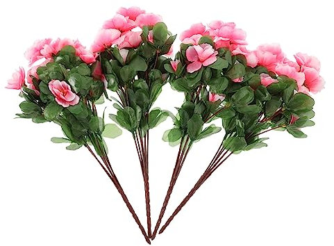 ORFOFE 4pièces Rhododendron Artificiel Fleur Décoration Intérieur Jardin Ornement Floral sans Entretien