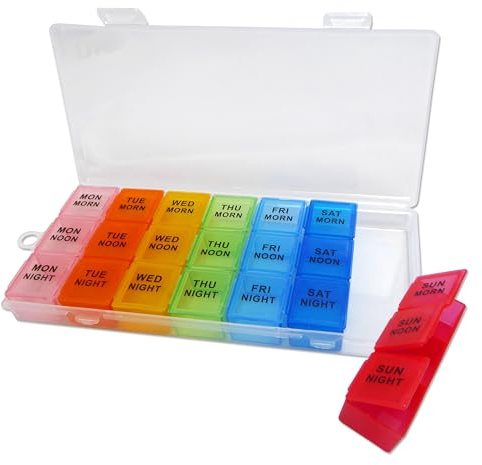 Pill Case ~ 7 Day Medication Storage Case (21 Slot Pill Box Days)