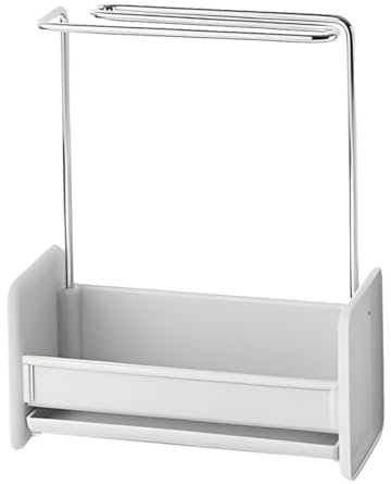 TOPPERFUN Soporte para Esponjas De Cocina Escurridor Compacto Gris Estante para Paños Bandeja Extraíble Organizador De Fregadero para Cocina y Lavado