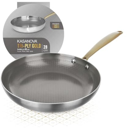 KASANOVA Padella 28 cm triplo strato Tri Ply - Gold