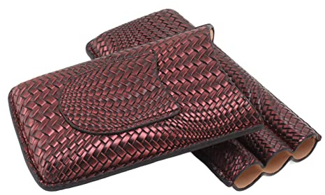 Tbest Hurs, Estuche para Puros Portátil TL Estuche para Puros de Cuero Tejido Cigar Hur (Purple)