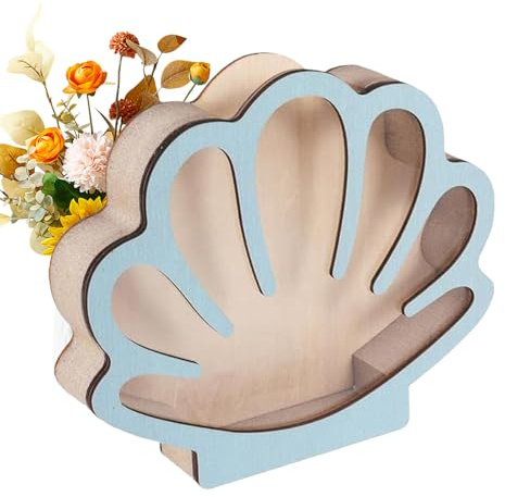 Cassettiera in legno per esposizioni – Elegante decorazione da tavolo con stelle marine come organizzatore per gioielli per salotto e ingresso