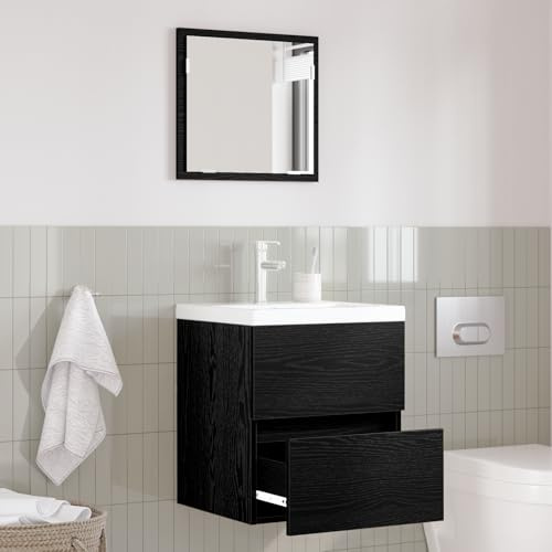 EMYRLXQW Möbelsets, Badezimmermöbel-Sets, Badezimmer-Aufbewahrungsschrank, schwarze Eiche, Holzwerkstoff, Standard