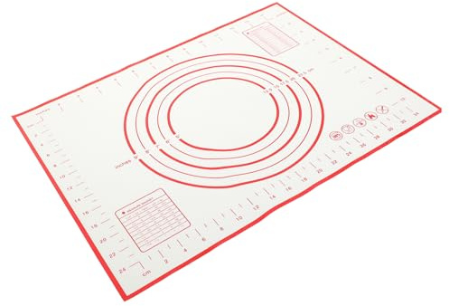 CLISPEED 2pezzi Tappetino in Silicone Antiscivolo Per Impastare e Forno Con Scala Per Pasta Pizza Biscotti e Pane Facile Da Pulire Materiale Sicuro e Riutilizzabile