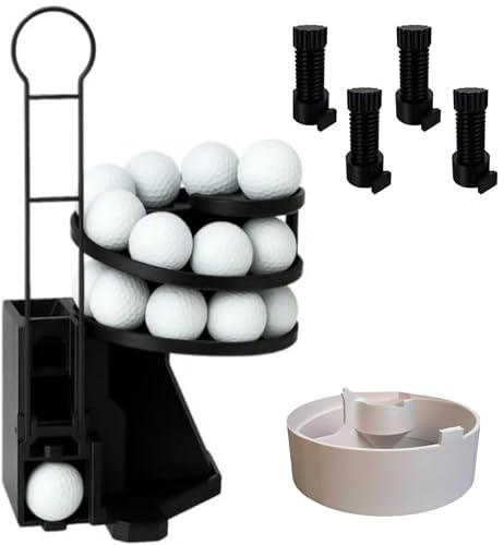 WuDLi Golf Ball Launcher Pro, Automatic Golf Ball Tee up Machine with Dispenser Foot Pedal & Spinner Balancer, 25-Ball Capacity, Golfs Balls for Golflover