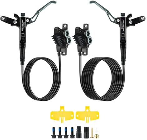 BlissfulAbode 2 fyra kolvhydrauliska skivbromsar för MTB-cykel 850/1600 mm kyldynor 4 kolvoljetryck DH E-cykelbroms