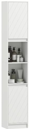 HOMCOM Meuble Colonne Salle de Bain à 6 Niveaux 30x24x170cm Blanc