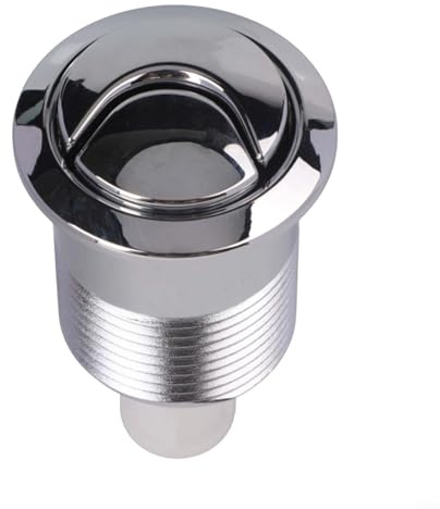 for siamp 45 Dual Flush Cistern Push Button Compatible with Model 34455009, Round Toilet Tank Switch Valve Replacement for Bathroom Plumbing Fixtures, ABS Material Silver Finish 85x48mm