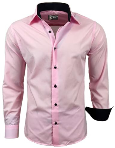 Subliminal Mode Camicia a Maniche Lunghe da Uomo | vestibilità Classica | Comoda e Facile da Lavare | Ideale per L'Ufficio e Le Uscite Informali 444-5