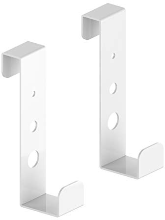Ensemble de 2 porte-serviettes pour cabine de douche - Crochet en aluminium pour serviette - Blanc