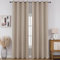 CUCRAF Cortinas Opacas Completas, Aspecto de Lino sintético, Aislamiento térmico, Ojales para Dormitorio, Sala de Estar, Juego de 2 (52 x 84 Pulgadas, Caqui Claro)