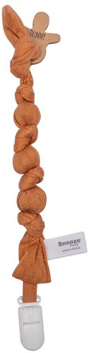 Snoozebaby Schnullerkette Baby - Schnullerkabel Bio - Schnullerkordel - Schnullerschnur - Schnullerband - Schnuller - Braun - Toffee