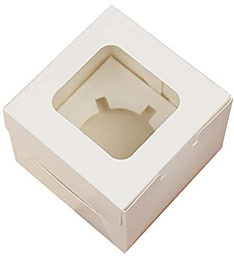 La Llareta Boite a Cupcake, 20 Pièces Boîte à Gâteau Muffin, Cupcake Boîte, avec Fenêtre d'Observation Et Support Intérieur Amovible, pour Biscuits, Cupcakes, Récipients à Pâtisserie (1 Trou)