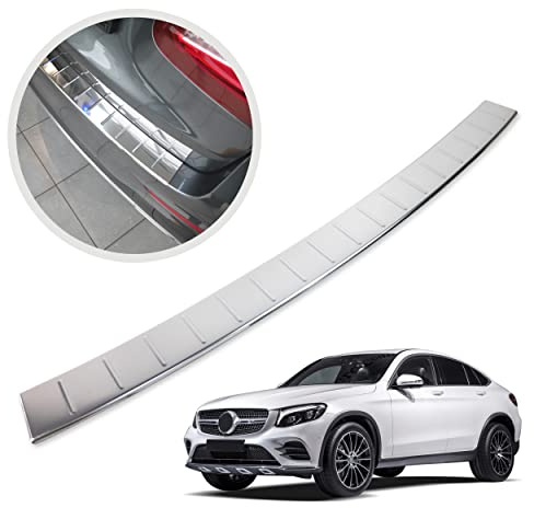 CHROMEMASTER | Ladekantenschutz Stoßstangenschutz; Kompatibel mit Mercedes GLC 2015-2022 ; Edelstahl Poliert/Chrom; Unsere Lackschutzleiste Sichert den Heckstoßfänger vor Kratzern Und Beschädigung ab
