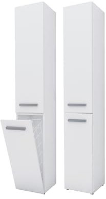 3E 3xE living.com Mobile bagno Bagnoli SLIM VI bianco opaco L: 30 cm, A: 174 cm, L: 30 cm