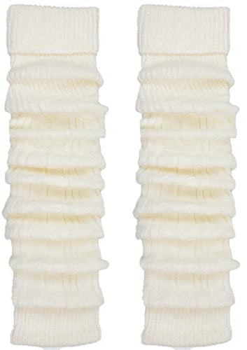 TODO Warme Stulpen Damen mit Wolle OVER KNEE- Weich, Flexibel, Lang. Beinwärmen für Winter, Wolle Stulpen Ecru