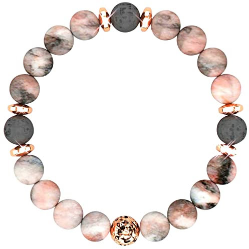 Yowablo Inspirierende Naturstein-Armbänder für Frauen, Mädchen, Naturstein, motivierende Ermutigungsgeschenke für Frauen, Mädchen, Aromatherapie-Armband Wikinger Armreif Silber
