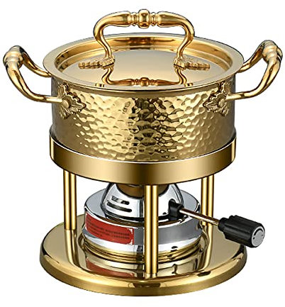 KELUNIS Acciaio Inossidabile Chafing Dish Buffet Set, Round Catering Warmer Set con Supporto Carburante e Coperchio per Feste, cene e Catering/Golden