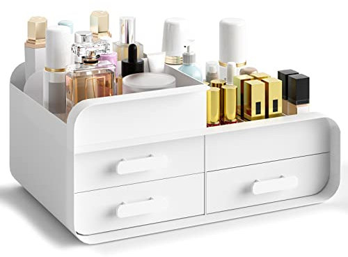 Macallen Make Up Organizer Kosmetik Organizer, Organizer Schminke Make Up Aufbewahrung Kosmetik Organizer Schublade Mit 9 Fächern, Makeup Organizers Drawer Kasten Für Hautpflege Pinsel Parfüm, Weiß