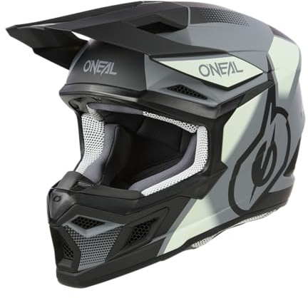 O'NEAL | Casco da motocross | MX Enduro | Calotta in ABS, standard di sicurezza ECE 22.06 | Casco 3SRS VISION V.24 | Adulto | Nero Grigio | Taglia S