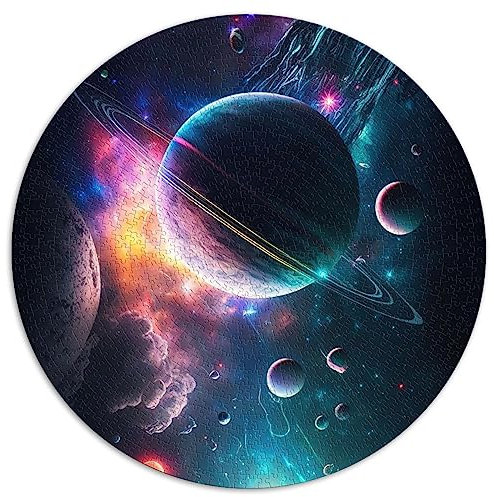 1000-teilige Puzzles „EIN Tanz der Planeten und Sterne“, kreative runde Puzzles, Puzzles für 12-Jährige, Papppuzzles, Lernspiel, Größe: 67,5 x 67,5