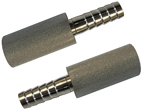 tsingseen life 2pcs 2.0 Micron Diffusion Stone Stainless Steel Aeration Stone Carbonating Stone with 1/4 Barb Beer Bar Accessories